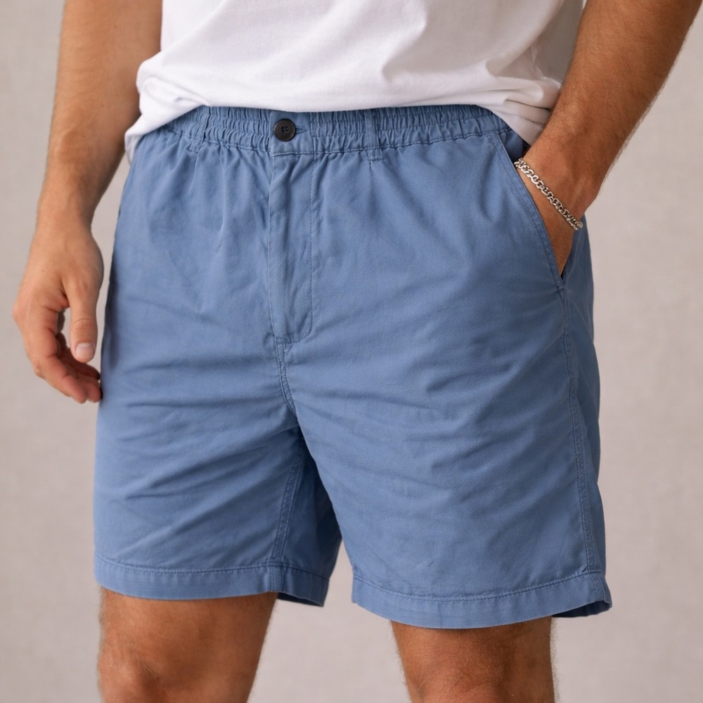 Saturdays NYC Blue Elastic Waist Shorts Men’s Large Minimalist Streetwear
